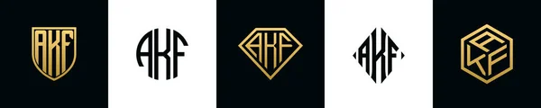 Akf 로고의 글자는 Bundle 디자인 세트는 다이아몬드와 스타일을 포함합니다 — 스톡 벡터