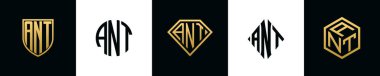 ANT logosu ilk harfleri Bundle dizayn eder. Bu set Shield, Rounded, iki Diamond ve Hexgon stili içeriyordu.