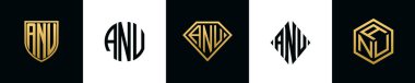 ANU logosu ilk harfleri Bundle dizayn eder. Bu set Shield, Rounded, iki Diamond ve Hexgon stili içeriyordu.