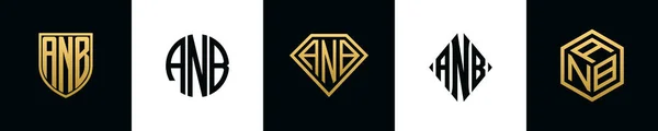 Anb 로고의 글자는 Bundle 디자인 세트는 다이아몬드와 스타일을 포함합니다 — 스톡 벡터