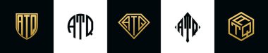ATQ logosu ilk harfleri Bundle dizayn eder. Bu set Shield, Rounded, iki Diamond ve Hexgon stili içeriyordu.
