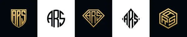 Letras Iniciais Ars Logotipo Projetos Bundle Este Conjunto Incluiu Escudo —  Vetores de Stock