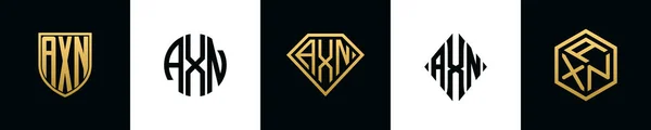 Axn 로고는 Bundle 디자인 세트는 다이아몬드와 스타일을 포함합니다 — 스톡 벡터