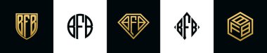 İlk harfler BFB logosu Bundle dizayn eder. Bu set Shield, Rounded, iki Diamond ve Hexgon stili içeriyordu.