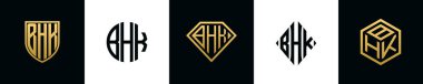 BHK logosu ilk harfleri Bundle dizayn eder. Bu set Shield, Rounded, iki Diamond ve Hexgon stili içeriyordu.