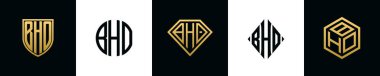 İlk harfler BHO logosu Bundle dizayn eder. Bu set Shield, Rounded, iki Diamond ve Hexgon stili içeriyordu.
