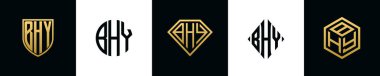 BHY logosu ilk harfleri Bundle dizayn eder. Bu set Shield, Rounded, iki Diamond ve Hexgon stili içeriyordu.