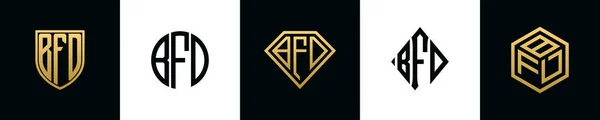 Initiële Letters Bfd Logo Ontwerpen Bundel Deze Set Bevat Shield — Stockvector