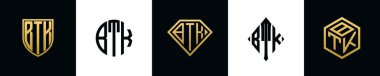 B.T.K. logosu ilk harfleri Bundle dizayn eder. Bu set Shield, Rounded, iki Diamond ve Hexgon stili içeriyordu.