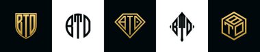 BTO logosu ilk harfleri Bundle dizayn eder. Bu set Shield, Rounded, iki Diamond ve Hexgon stili içeriyordu.