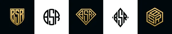 Počáteční Písmena Bsr Logo Návrhy Svazek Tato Sada Zahrnovala Shield — Stockový vektor