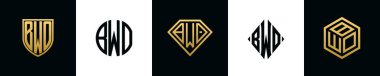 İlk harfler BWO logosu Bundle dizayn eder. Bu set Shield, Rounded, iki Diamond ve Hexgon stili içeriyordu.