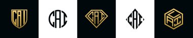 Baş harfler CAI logosu Bundle dizayn eder. Bu set Shield, Rounded, iki Diamond ve Hexgon stili içeriyordu.