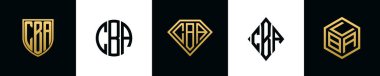 İlk harfler CBA logosu Bundle dizayn eder. Bu set Shield, Rounded, iki Diamond ve Hexgon stili içeriyordu.