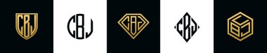 İlk harfler CBJ logosu Bundle dizayn eder. Bu set Shield, Rounded, iki Diamond ve Hexgon stili içeriyordu.