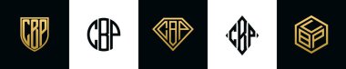 İlk harfler CBP logosu Bundle dizayn eder. Bu set Shield, Rounded, iki Diamond ve Hexgon stili içeriyordu.