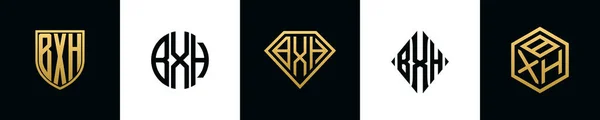 Начальные Буквы Bxh Логотип Разрабатывает Пакет Комплект Вошли Shield Rochester — стоковый вектор