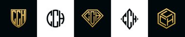 İlk harfler CCH logosu Bundle dizayn eder. Bu set Shield, Rounded, iki Diamond ve Hexgon stili içeriyordu.