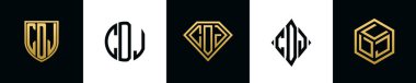 İlk harfler CDJ logosu Bundle dizayn eder. Bu set Shield, Rounded, iki Diamond ve Hexgon stili içeriyordu.