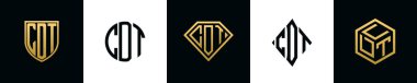 İlk harfler CDT logosu Bundle dizayn eder. Bu set Shield, Rounded, iki Diamond ve Hexgon stili içeriyordu.