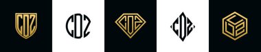 CDZ logosu ilk harfleri Bundle dizayn eder. Bu set Shield, Rounded, iki Diamond ve Hexgon stili içeriyordu.
