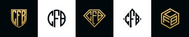 İlk harfler CFB logosu Bundle dizayn eder. Bu set Shield, Rounded, iki Diamond ve Hexgon stili içeriyordu.