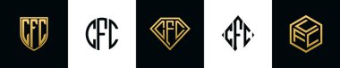 İlk harfler CFC logosu Bundle dizayn eder. Bu set Shield, Rounded, iki Diamond ve Hexgon stili içeriyordu.