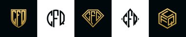 İlk harfler CFQ logosu Bundle dizayn eder. Bu set Shield, Rounded, iki Diamond ve Hexgon stili içeriyordu.