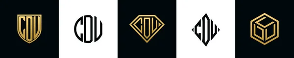 Lettere Iniziali Cdu Logo Disegni Bundle Questo Set Comprendeva Shield — Vettoriale Stock
