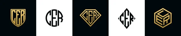 Начальные Буквы Cer Логотип Разрабатывает Пакет Комплект Вошли Shield Rochester — стоковый вектор
