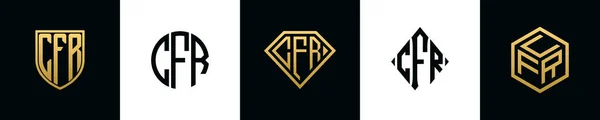 Letras Iniciais Cfr Logotipo Projetos Bundle Este Conjunto Incluiu Escudo — Vetor de Stock