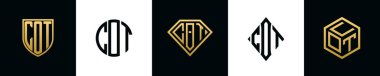İlk harfler COT logosu Bundle dizayn eder. Bu set Shield, Rounded, iki Diamond ve Hexgon stili içeriyordu.