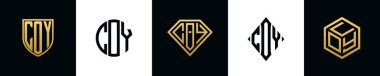 İlk harfler COY logosu Bundle dizayn eder. Bu set Shield, Rounded, iki Diamond ve Hexgon stili içeriyordu.