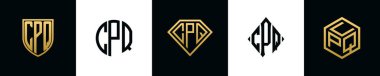 İlk harfler CPQ logosu Bundle dizayn eder. Bu set Shield, Rounded, iki Diamond ve Hexgon stili içeriyordu.