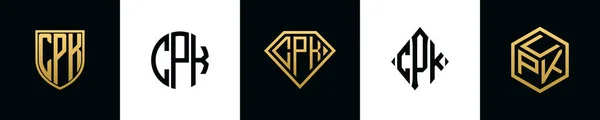 Начальные Буквы Cpk Логотип Разрабатывает Пакет Комплект Вошли Shield Rochester — стоковый вектор