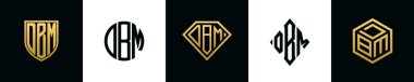 İlk harfler DBM logosu Bundle dizayn eder. Bu set Shield, Rounded, iki Diamond ve Hexgon stili içeriyordu.