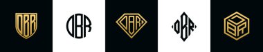 İlk harfler DBR logosu Bundle tasarlıyor. Bu set Shield, Rounded, iki Diamond ve Hexgon stili içeriyordu.