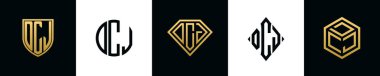 İlk harfler DCJ logosu Bundle dizayn eder. Bu set Shield, Rounded, iki Diamond ve Hexgon stili içeriyordu.