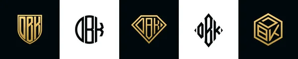 Harfler Dbk Logosu Bundle Dizayn Eder Set Shield Rounded Iki — Stok Vektör