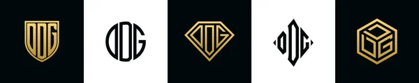 Kezdeti Betűk Ddg Logo Tervez Bundle Ebbe Szettbe Tartozott Shield — Stock Vector