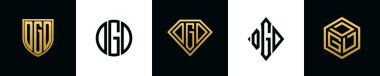 İlk harfler DGD logosu Bundle dizayn eder. Bu set Shield, Rounded, iki Diamond ve Hexgon stili içeriyordu.