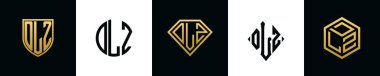 DLZ logosu ilk harfleri Bundle dizayn eder. Bu set Shield, Rounded, iki Diamond ve Hexgon stili içeriyordu.