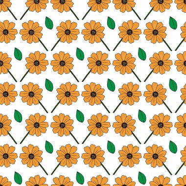 Siyah gözlü Susan Flower & Yapraksız Desen Tasarımı