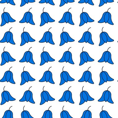 BlueBell Çiçeği Kusursuz Desen Tasarımı