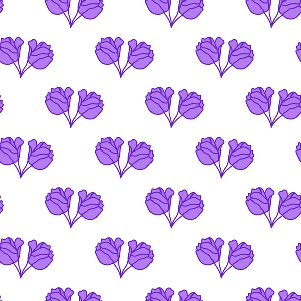 Bluebell Flower Seamless Pattern Design — Vetor de Stock