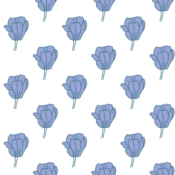 Bluebell Flower Seamless Pattern Design — Stockvektor