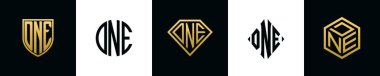 İlk harfler DNE logosu Bundle dizayn eder. Bu set Shield, Rounded, iki Diamond ve Hexgon stili içeriyordu.