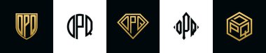 Baş harfler DPQ logosu Bundle dizayn eder. Bu set Shield, Rounded, iki Diamond ve Hexgon stili içeriyordu.