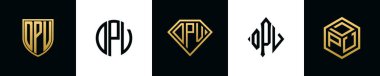 İlk harfler DPV logosu Bundle dizayn eder. Bu set Shield, Rounded, iki Diamond ve Hexgon stili içeriyordu.