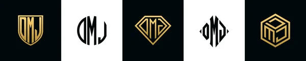 Αρχικά Γράμματα Dmj Λογότυπο Σχεδιάζει Bundle Αυτό Σετ Περιλαμβάνει Shield — Διανυσματικό Αρχείο
